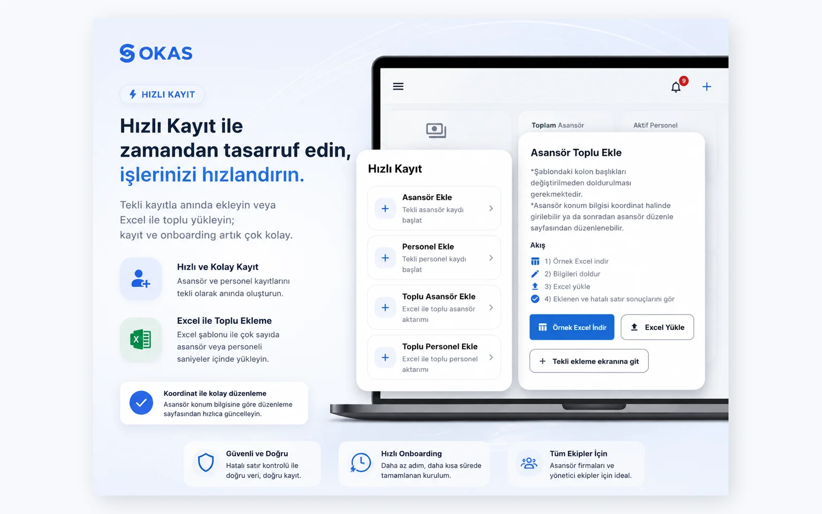 Excelden OKAS sistemine geçiş örneği