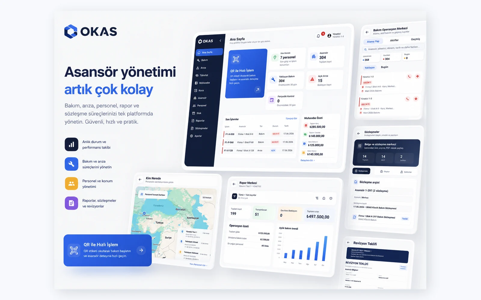 OKAS web panel ana ekranı